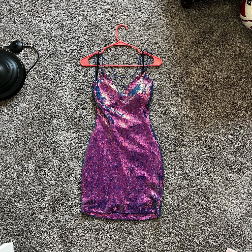 Purple/Blue bodycon hoco dress